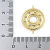 Rack Plating Brass Clear Cubic Zirconia Donut Connector Charms KK-A234-030G-01-4