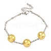 Rack Plating Round Brass Beaded Bracelets for Women BJEW-B106-19G-1