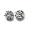 Brass Micro Pave Green Cubic Zirconia Beads KK-M318-44P-01-1