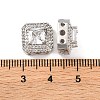 Brass Micro Pave Clear Cubic Zirconia Beads KK-S389-29P-3