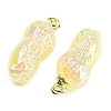 UV Plating Acrylic Iridescent Imitation Shell Charms OACR-P023-03G-2