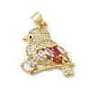 Rack Plating Brass Micro Pave Cubic Zirconia Pendants KK-E072-06G-1