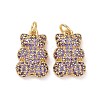 Brass Micro Pave Cubic Zirconia Pendants ZIRC-F134-23G-01-2