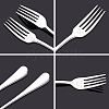 Globleland 1 Set 2Pcs 304 Stainless Steel Fork AJEW-GL0001-19-067-4