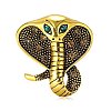 Snake Alloy Rhinestone Brooches for Backpack Clothes PW-WG03334-01-5