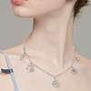 6Pcs 2 Colors 304 Stainless Steel Paperclip Chain Necklaces NJEW-SC0001-58B-6