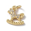 Brass Micro Pave Cubic Zirconia Charms ZIRC-F131-24G-1