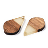 Walnut Wood & Luminous Glow in the Dark Resin Pendants RESI-N039-73-3