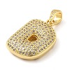 Brass Micro Pave Cubic Zirconia Pendants KK-E061-03G-04-2