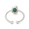 Natural Amazonite Open Cuff Ring RJEW-M166-04P-D-3