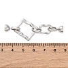 Brass Micro Pave Clear Cubic Zirconia Fold Over Clasps KK-P291-06P-3