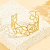 304 Stainless Steel Hollow Flower Outline Open Cuff Bangles for Women SA-CBABC9E-02G-1