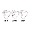 Leaf Shape Brass Shell Cuff Ring Settings KK-T076-63P-4