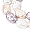 Electroplated Glass Shell Pearl Beads Strands BSHE-B009-F02-01-3