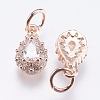 Brass Micro Pave Cubic Zirconia Charms RB-I077-15RG-RS-2