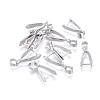 Platinum Plated Brass Pendant Ice Pick Pinch Bails X-KK-D318-P-NR-3