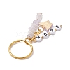 Alloy Acrylic Enamel with Natural Amethyst Keychain KEYC-JKC00805-03-4