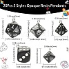 20Pcs 5 Styles Opaque Resin Pendants RESI-CJ0002-64-2