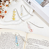 4Pcs 4 Style Butterfly Resin Charm Bookmarks with Natural Gemstone & Lampwork Beads AJEW-GO00001-4