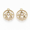 Brass Micro Pave Clear Cubic Zirconia Charms KK-N231-191-NF-1