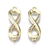 Brass Micro Pave Clear Cubic Zirconia Links Connectors ZIRC-S069-038G-1