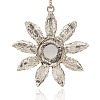 Antique Silver Plated Alloy Cat Eye Flower Big Pendants PALLOY-J225-01AS-2