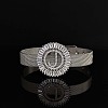 Brass Micro Pave Clear Cubic Zirconia Bangles for Women FS-WGA7409-47-1