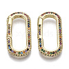 Brass Micro Pave Cubic Zirconia Spring Gate Rings ZIRC-S066-030-NF-2