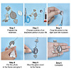 3Pcs Heart with Angel Alloy Pendant Decorations HJEW-OC00376-3