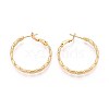 Oval Brass Hoop Earrings EJEW-T047-97G-2