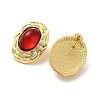 Rack Plating Oval Brass Stud Earrings EJEW-M029-06G-01-2