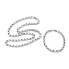 304 Stainless Steel Flower Link Chain Necklaces & Bracelets Sets SJEW-D091-04P-2
