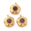 304 Stainless Steel Pave Natural Amethyst Pendants STAS-P380-20G-03-1