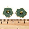 PVD Vacuum Plating 304 Stainless Steel Pave Dyed Shell Flower Pendants STAS-R130-09G-3