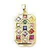 Rack Plating Brass Micro Pave Cubic Zirconia Pendants KK-M309-06G-1