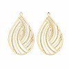 Rack Plating 304 Stainless Steel Filigree Pendants STAS-T057-30G-2