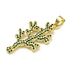 Rack Plating Brass Pave Cubic Zirconia Pendants KK-U029-11G-03-2