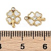 304 Stainless Steel Pave Natural White Shell Clover Charms STAS-I325-027G-3