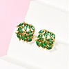 Brass Micro Pave Cubic Zirconia Stud Earrings KK-F358-02G-02-4