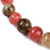 Tigerskin Glass Rondelle Graduated Beaded Necklaces for Women Men NJEW-K388-02P-2