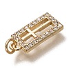 Brass Micro Pave Clear Cubic Zirconia Pendants ZIRC-B002-06G-3