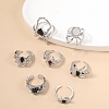 7Pcs Alloy Rhinestone Cuff Rings PW-WG20569-01-3