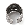 Non-Tarnish 304 Stainless Steel Cuff Rings for Women RJEW-G324-02P-3