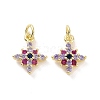 Brass Micro Pave Colorful Cubic Zirconia Charms KK-E068-VF170-2