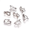 Tarnish Resistant 304 Stainless Steel Clip-on Earring Findings X-STAS-P206-02P-1