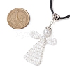 Seed Beads Loom Angel Pendant Necklaces NJEW-MZ00061-05-3