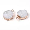 Electroplate Druzy Resin Pendants RESI-S366-02F-2