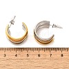 304 Stainless Steel Two Tone Stud Earrings EJEW-F355-05GP-03-3