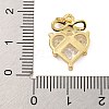 Rack Plating Brass Micro Pave Clear Cubic Zirconia Pendants KK-U030-14G-3