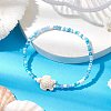 Glass with Dyed Synthetic Turquoise Beaded Stretch Bracelets BJEW-JB11031-01-2